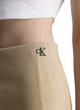 Jupe Calvin Klein Hook Beige pour Femme