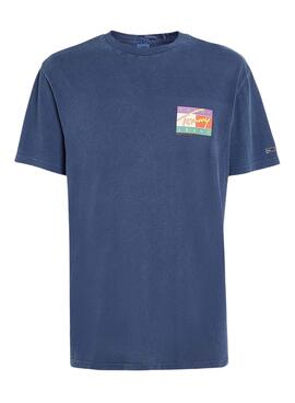 T-Shirt Tommy Jeans Signatura Bleu Marine pour Homme