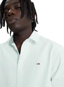 Chemise Tommy Jeans Oxford Vert pour Homme