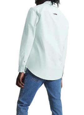Chemise Tommy Jeans Oxford Vert pour Homme