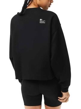 Sweat Lacoste Style Noire pour Femme