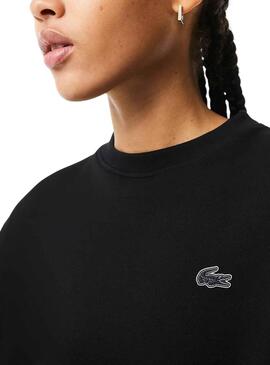 Sweat Lacoste Style Noire pour Femme