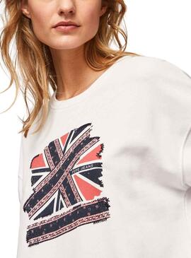 Sweat Pepe Jeans Nora Blanc pour Femme