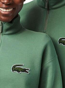 Sweat Lacoste Half Zip Vert pour Homme Femme