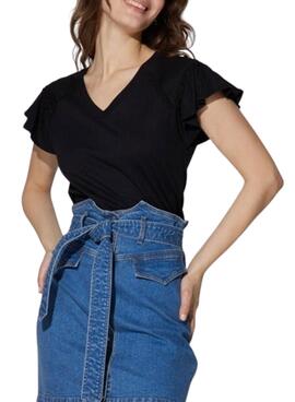 T-Shirt Naf Naf Vintage Noire pour Femme