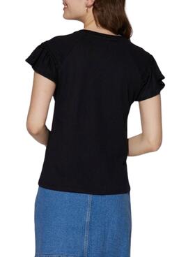 T-Shirt Naf Naf Vintage Noire pour Femme