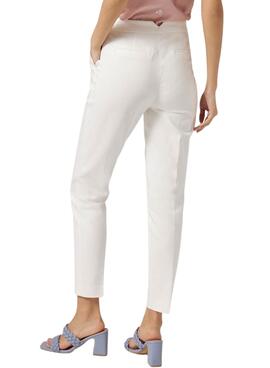 Pantalon Naf Naf Cigarette Blanc pour Femme