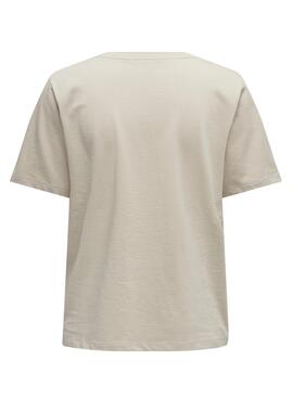 T-Shirt Only Lonely Beige pour Femme