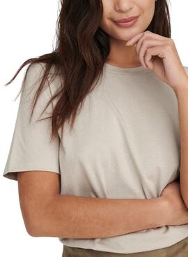 T-Shirt Only Lonely Beige pour Femme