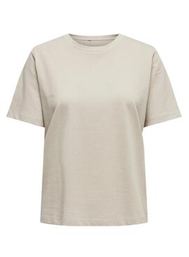 T-Shirt Only Lonely Beige pour Femme