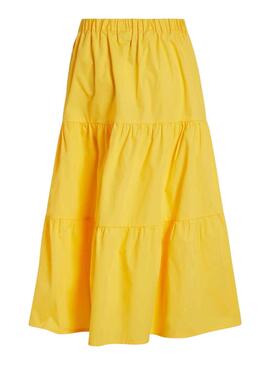 Jupe Vila Ria Jaune pour Femme