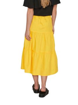 Jupe Vila Ria Jaune pour Femme