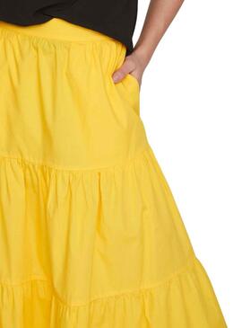 Jupe Vila Ria Jaune pour Femme