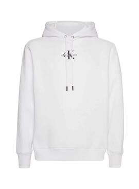 Sweat Calvin Klein Logo Blanc pour Homme
