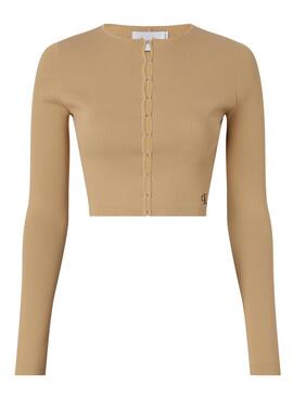 Cardigan Calvin Klein Hook Camel pour Femme