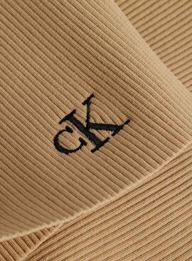 Cardigan Calvin Klein Hook Camel pour Femme