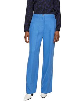 Pantalon Naf Naf 70's Bleu pour Femme