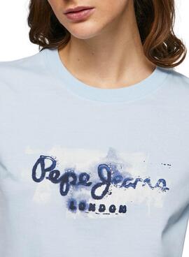 T-Shirt Pepe Jeans Goldie Bleu pour Femme