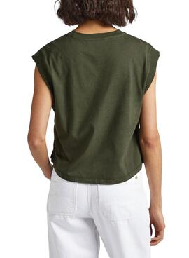 T-Shirt Pepe Jeans Amber Vert pour Femme