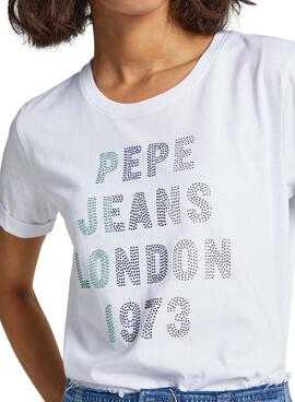 T-Shirt Pepe Jeans Agnes Blanc pour Femme