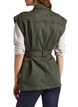 Gilet Pepe Jeans Jolina Vert pour Femme