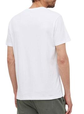 T-Shirt Pepe Jeans Oldwide Blanc pour Homme