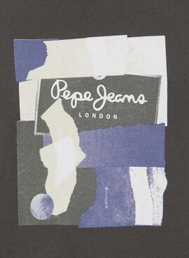 T-Shirt Pepe Jeans Oldwide Gris pour Homme
