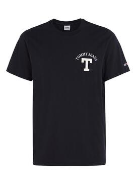 T-Shirt Tommy Jeans Lettre Bleu Marine pour Homme