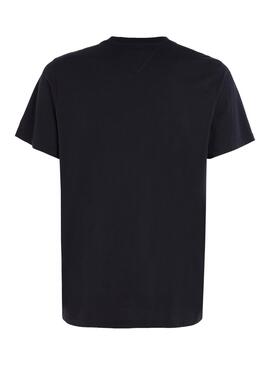 T-Shirt Tommy Jeans Lettre Bleu Marine pour Homme