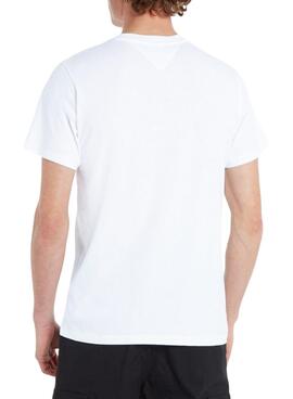 T-Shirt Tommy Jeans Lettre Blanc pour Homme