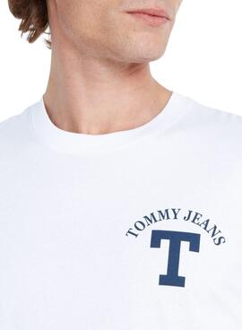 T-Shirt Tommy Jeans Lettre Blanc pour Homme