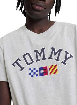 T-Shirt Tommy Jeans Voile Gris pour Homme
