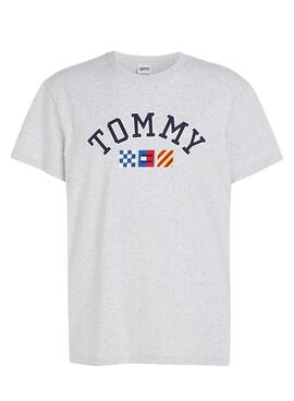 T-Shirt Tommy Jeans Voile Gris pour Homme