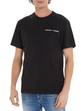 T-Shirt Tommy Jeans Linear Noire pour Homme
