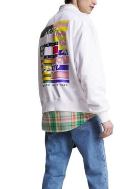 Sweat Tommy Jeans Luxe Blanc pour Homme