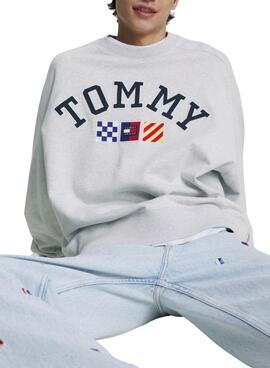Sweat Tommy Jeans Archive Gris pour Homme