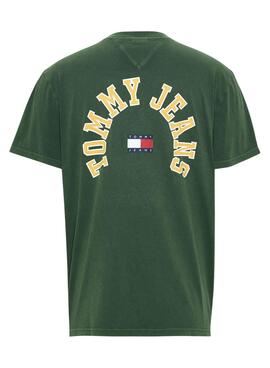 T-Shirt Tommy Jeans Curved Vert pour Homme