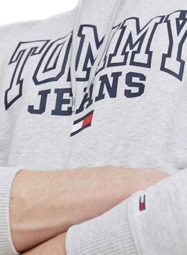 Sweat Tommy Jeans Entry Gris pour Homme