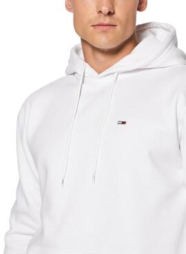 Sweat Tommy Jeans Fleece Blanc pour Homme