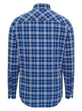 Chemise Tommy Jeans Small Check Bleu pour Homme