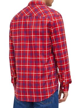 Chemise Tommy Jeans Small Check Rouge pour Homme