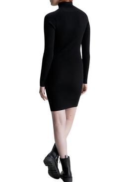Robe Calvin Klein Badge Roll Noire pour Femme