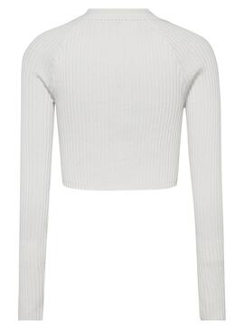 Pull Tommy Jeans Badge Blanc pour Femme