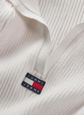 Pull Tommy Jeans Badge Blanc pour Femme