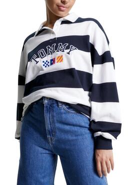 Polo Tommy Jeans Rugby Bleu Marine pour Femme