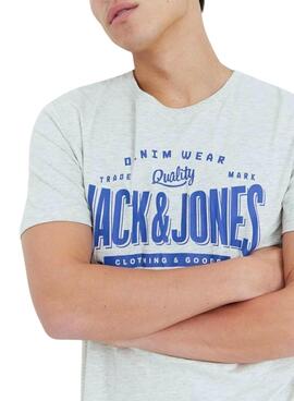T-Shirt Jack & Jones Logo Blanc pour Homme