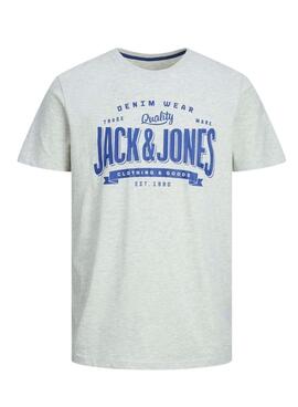 T-Shirt Jack & Jones Logo Blanc pour Homme