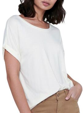 T-Shirt Only Moster Blanc Beige pour Femme