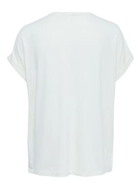T-Shirt Only Moster Blanc Beige pour Femme
