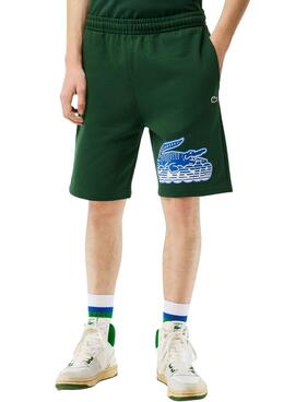 Bermudas Sweat Lacoste Vert pour Homme